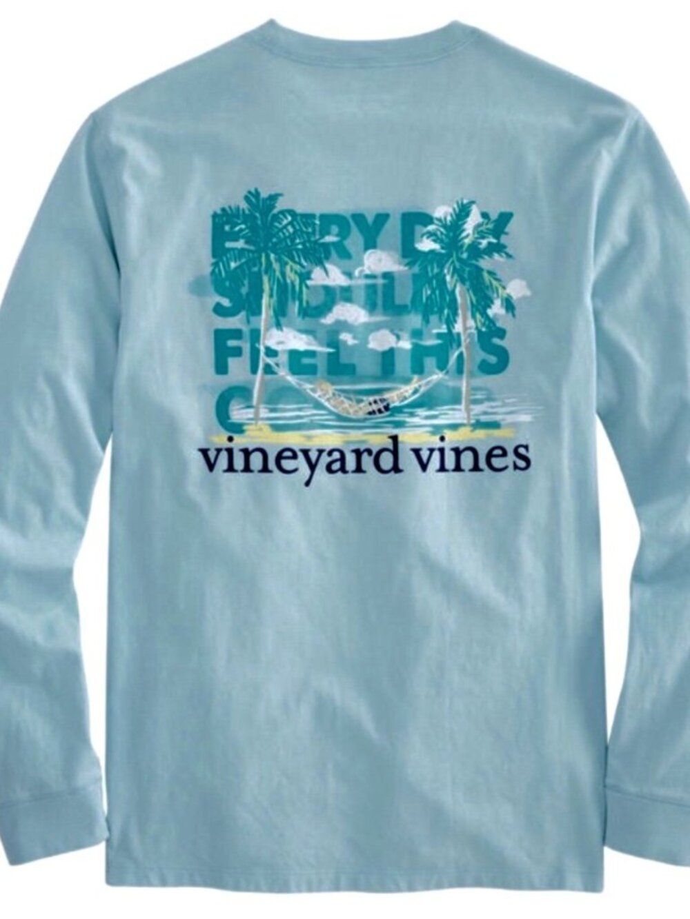 Vineyard Vines Vacation Hammock LS Graphic Pocket Tee-Men's Large
